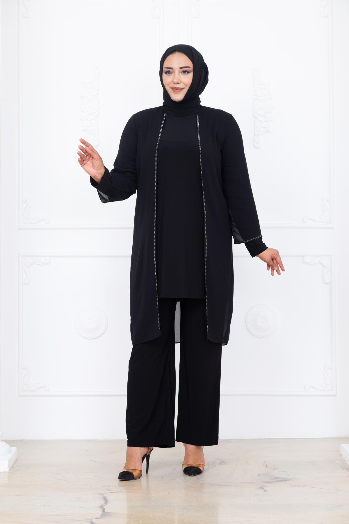 Sezen Şifon Tesettür Siyah AMH1100