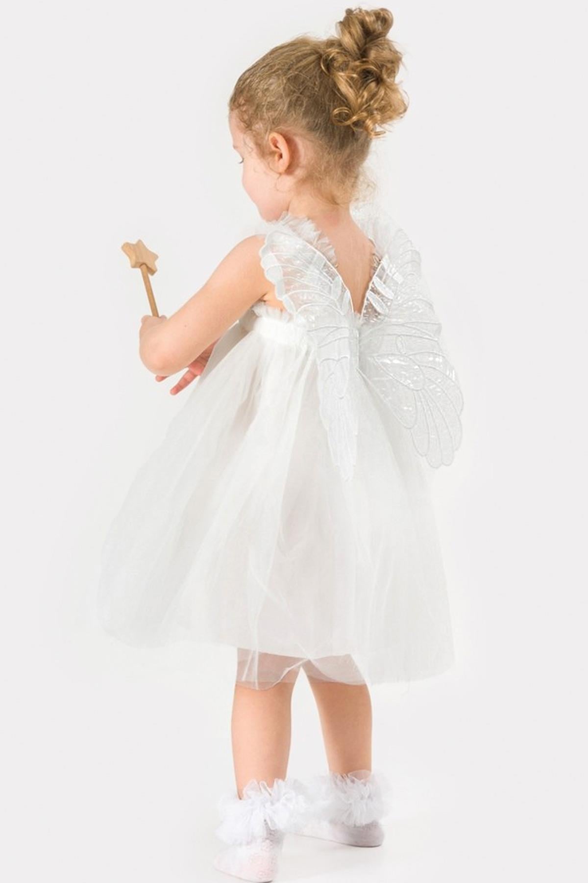 Robe Détaillée Papillon Blanc MDVK142