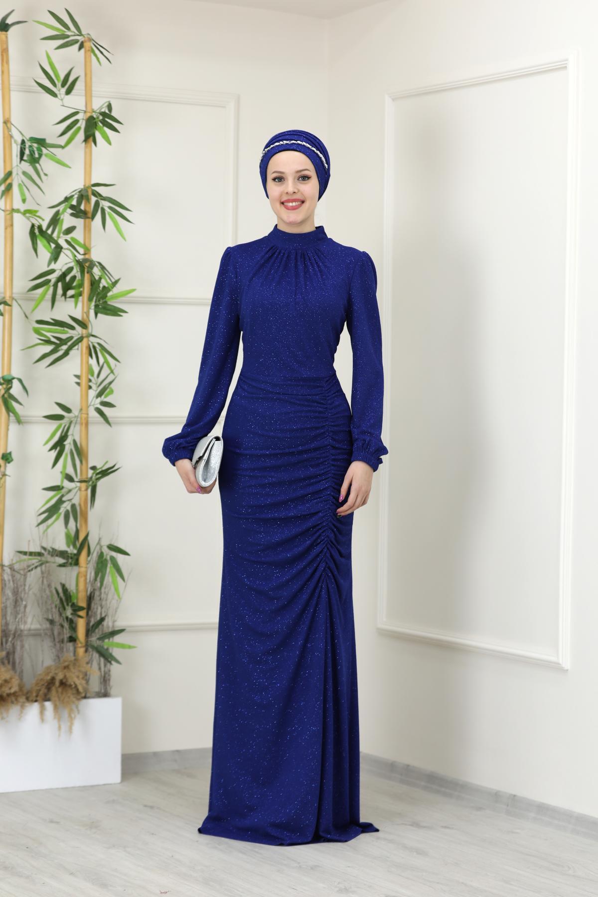 Rüya Abiye Elbise Saks ESM16