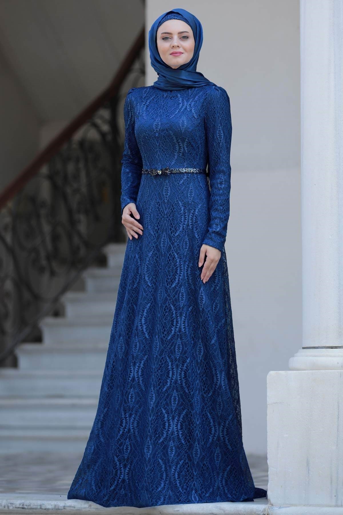 Parıltı - Abiye - Saks - AHN135AHN135-SAKSAhunisa