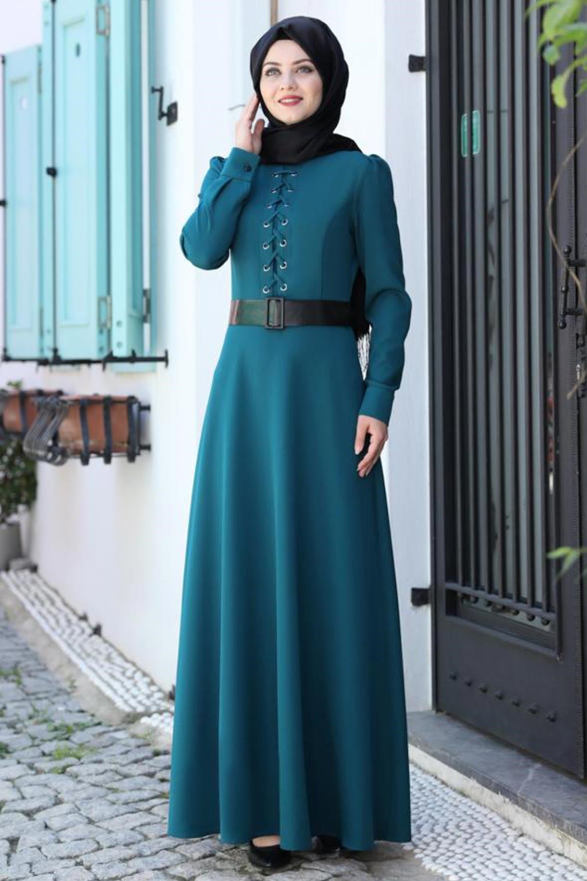 Mina Elbise Petrol AHN183AHN183-PETROLAhunisa