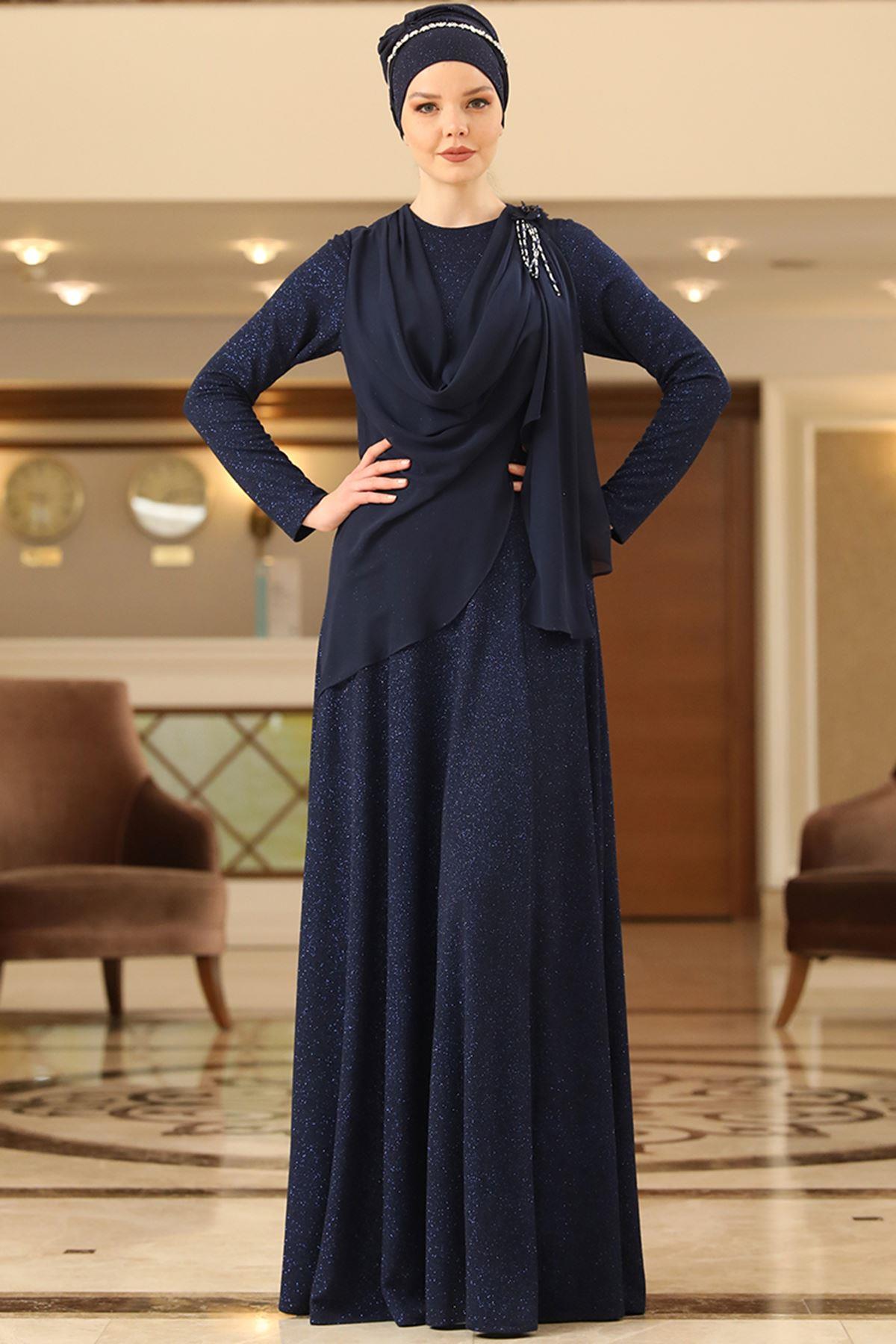 DEFNE ABİYEAHN218-LACİVERTAhunisa