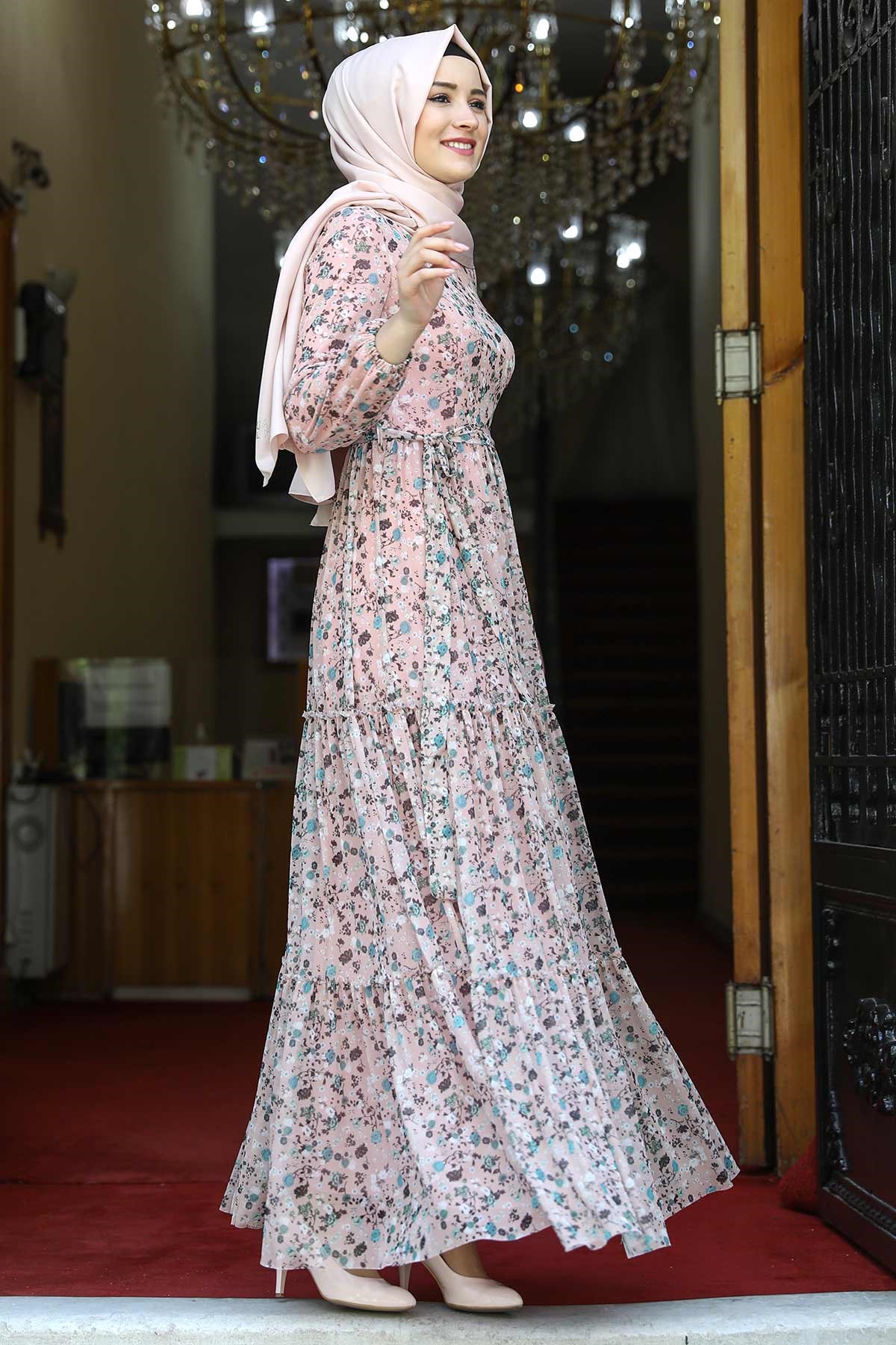 ÇİÇEK ELBİSEAMH740-PUDRAAmine Hüma