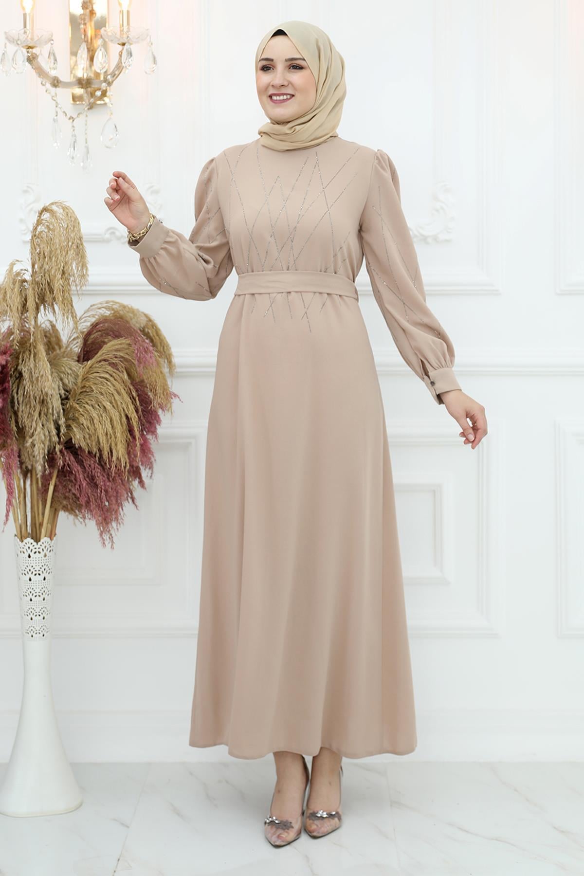 YASEMİN ABİYEAMH916-BEJAmine Hüma