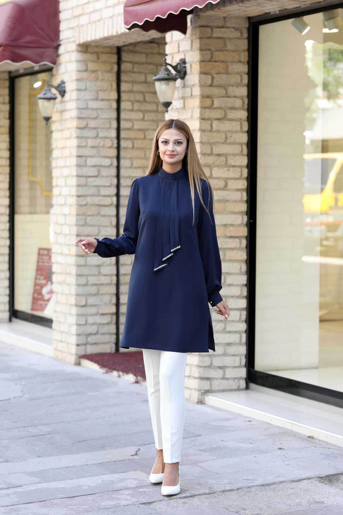 IŞIL TUNİKANR34-LACİVERTAhunur Moda
