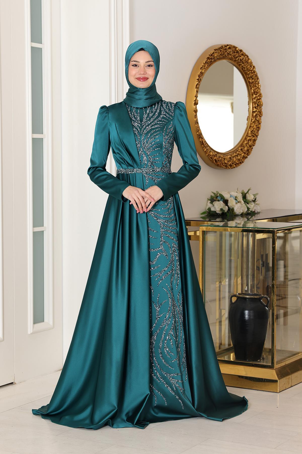 Mihrimah Abiye Elbise Zümrüt SN96