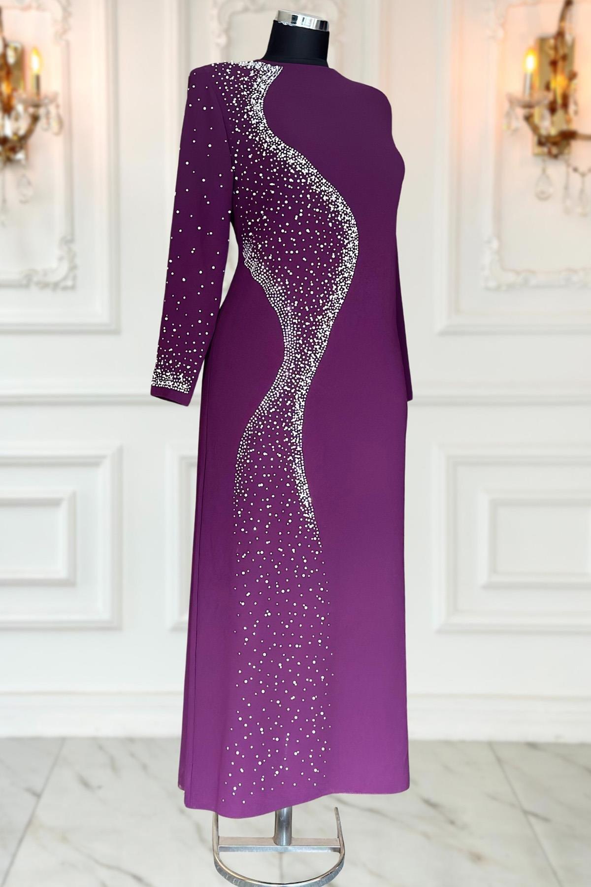 Didar Tesettür Abiye Mürdüm AMH1034