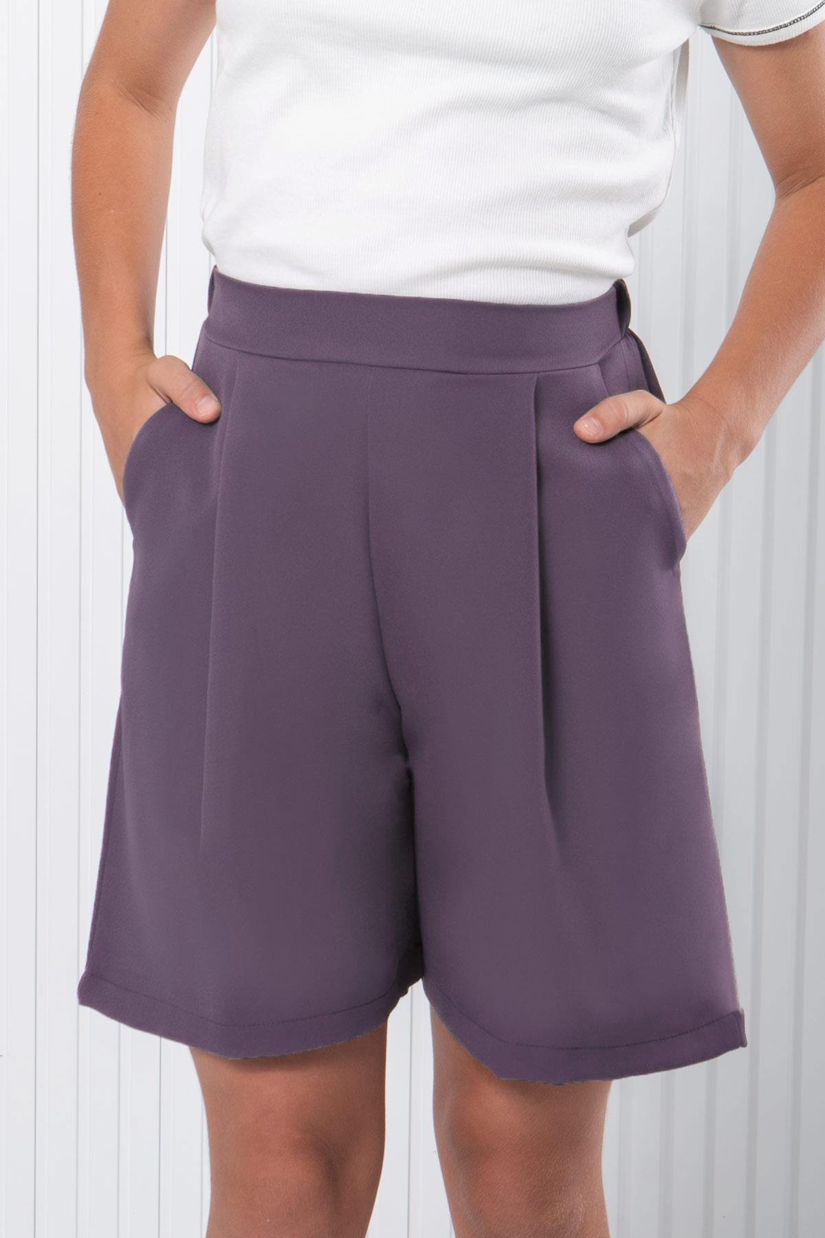 Pleated Shorts Lilac MDV346