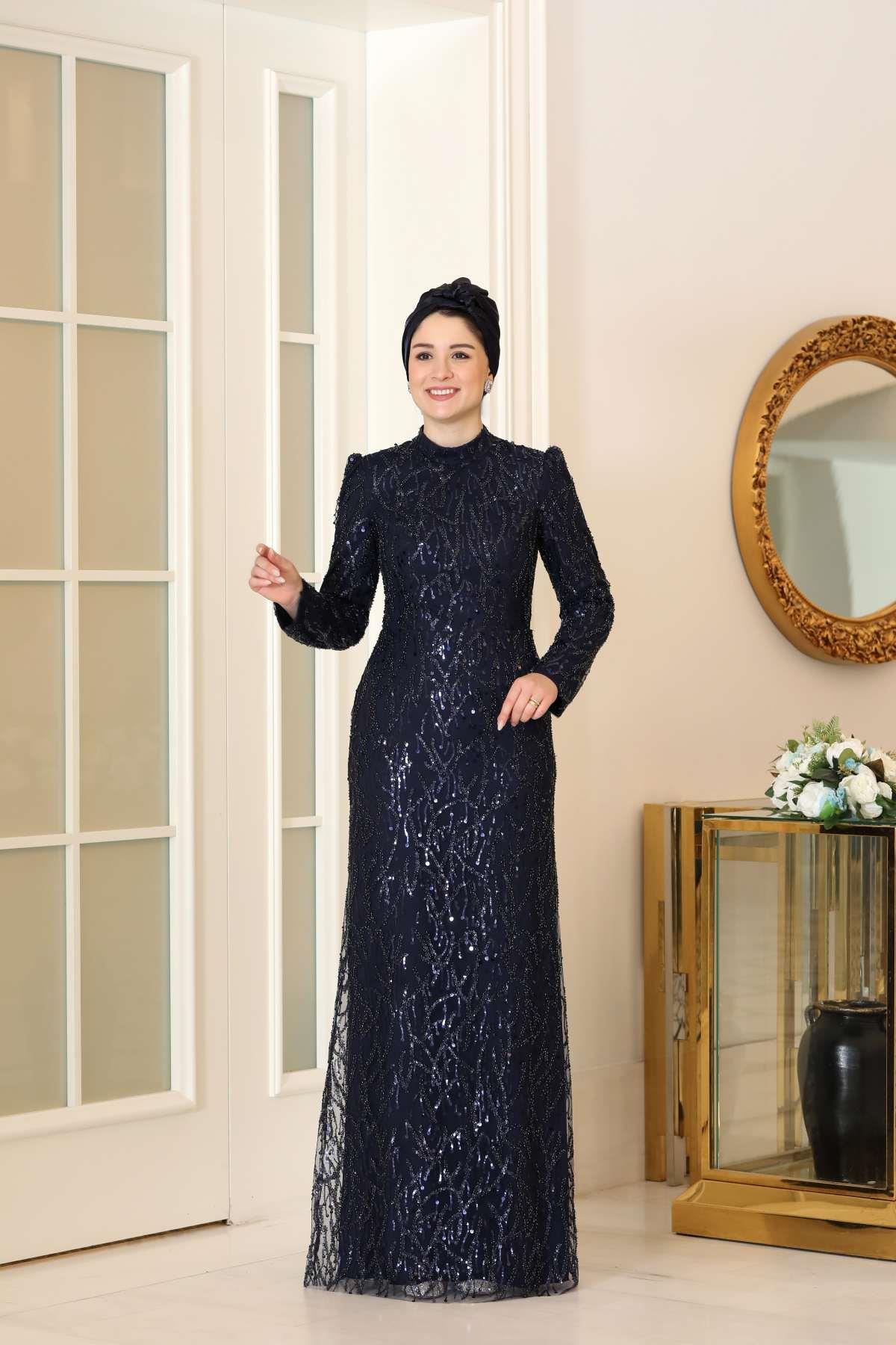 Alina Abiye Lacivert BBF36BBF36-LACİVERTBurak Baran