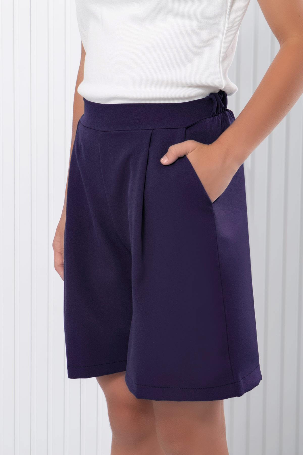 Plissee Shorts Violett MDV346