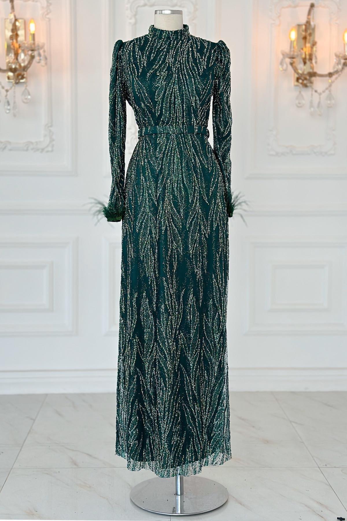 Traitement de la Pierre Robe De Soirée émeraude AMH1004