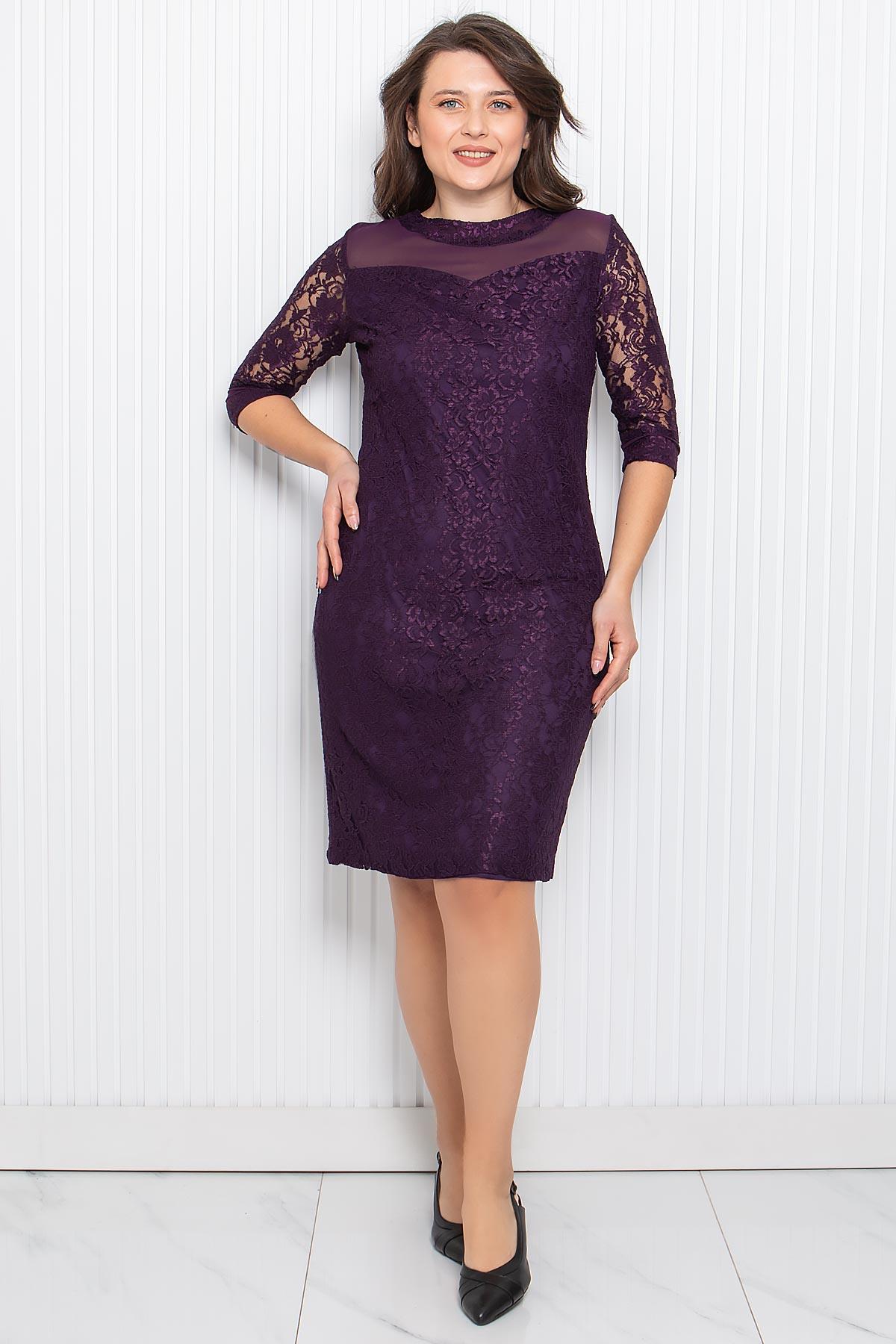 Spitzen Abendkleid Pflaume MDA3093
