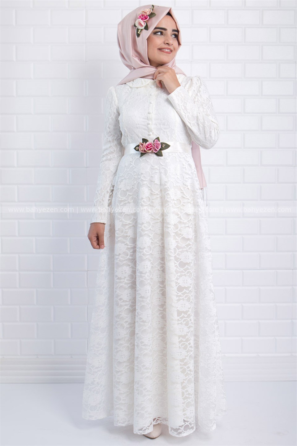 DANTEL ÇİÇEKLİ ELBİSEFHM358-EKRUKategorisiz