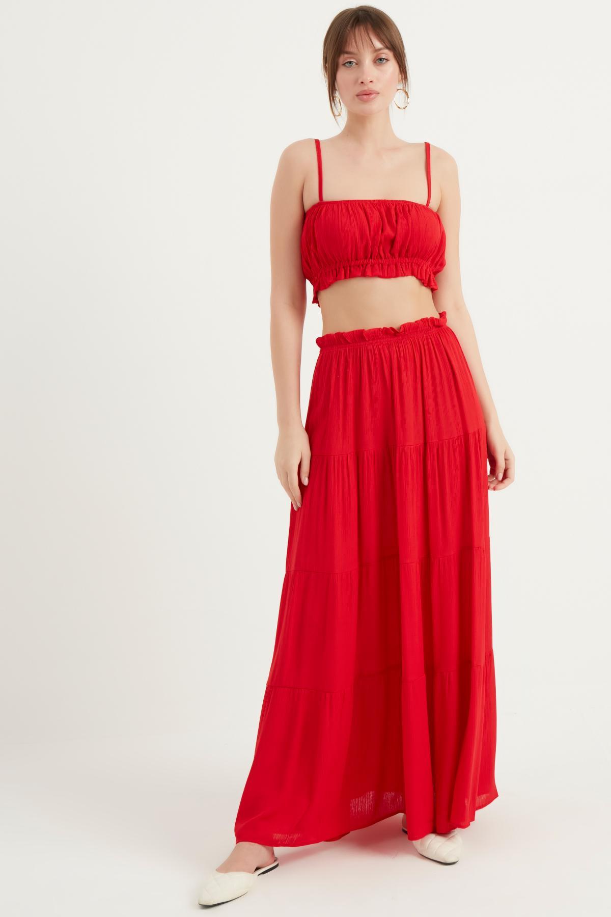 LASTİKLİ PİLELİ ETEK