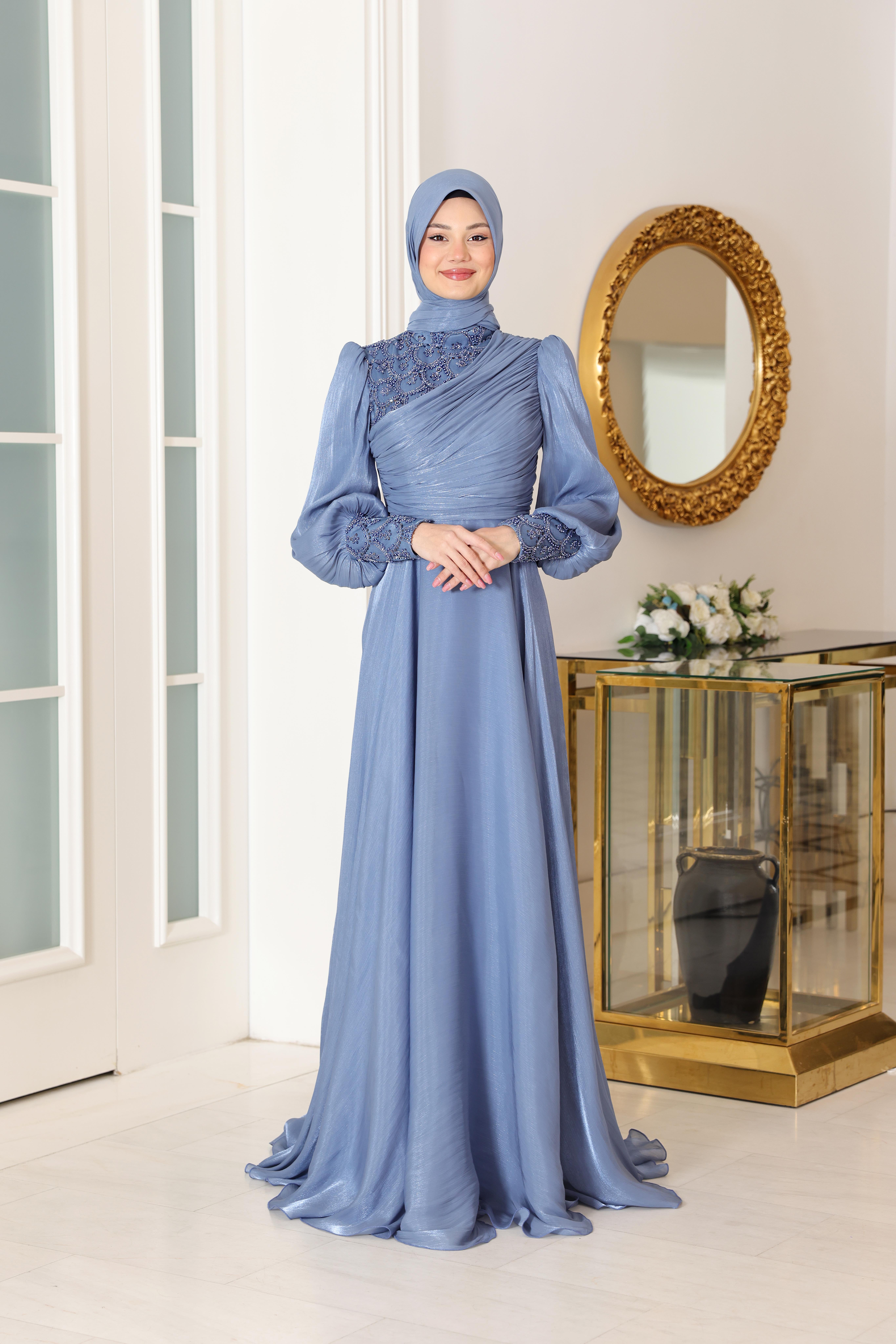 Yağmur Abiye Buz Mavisi SN106