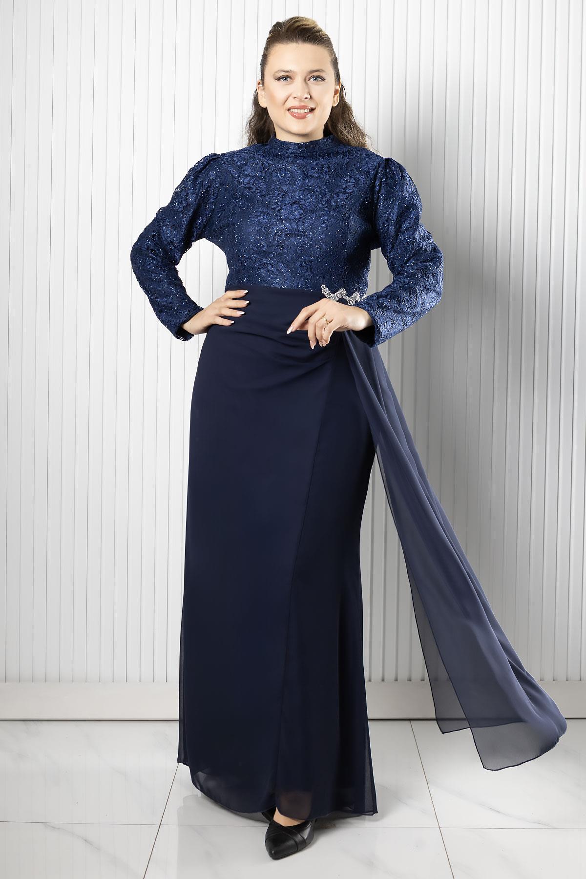 Dantel Şifon Abiye Elbise