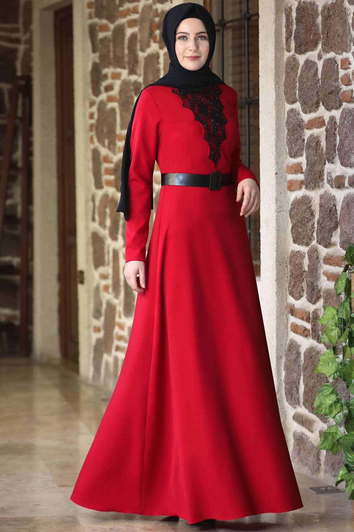 Mimoza Elbise Kırmızı ELB12ELB12-KIRMIZIElben