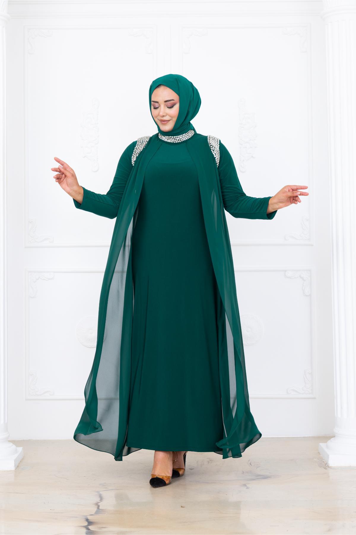 Zambak Şifon İncili Tesettür Abiye