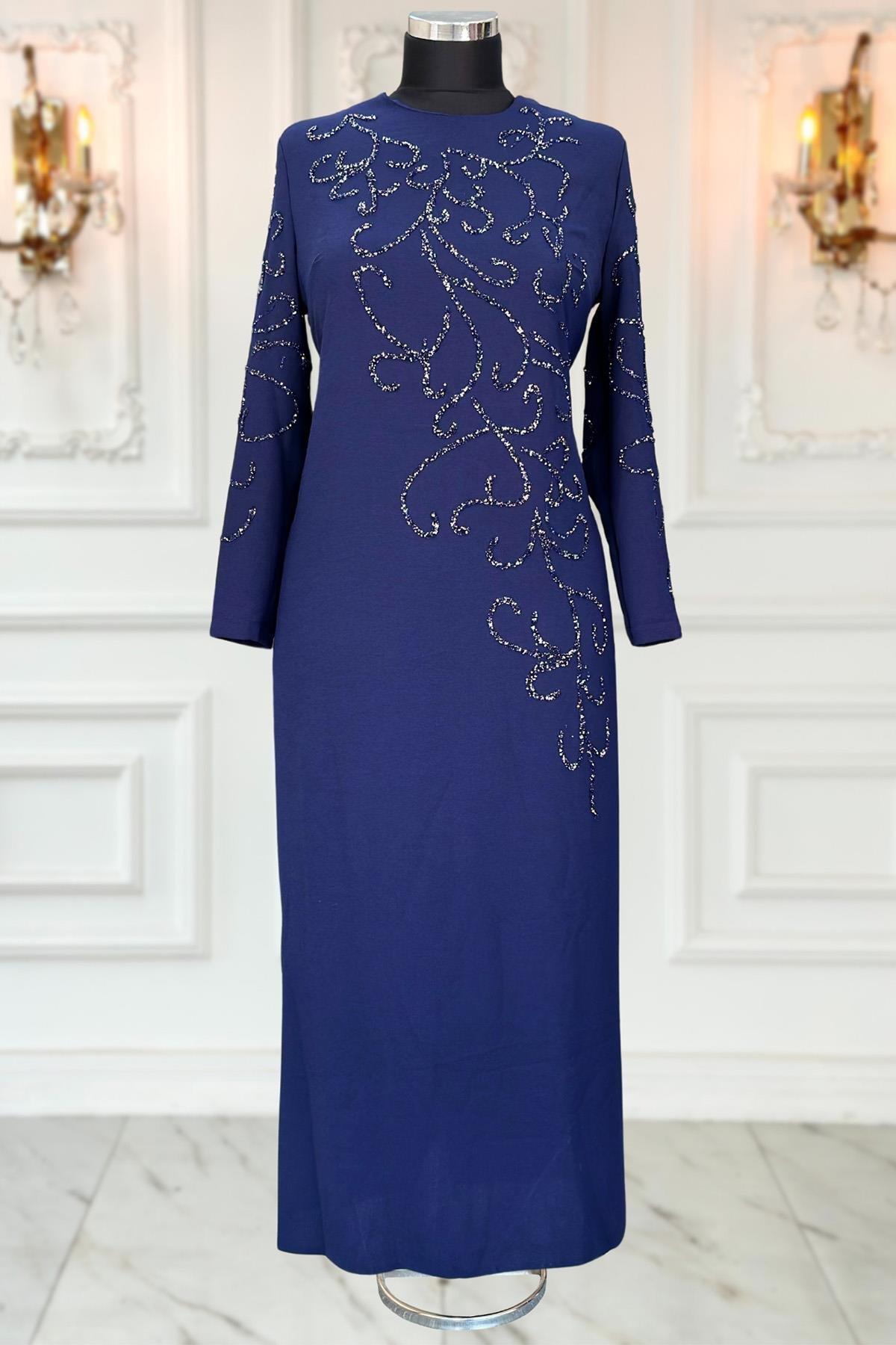 Cansu Abiye Lacivert ISR1020