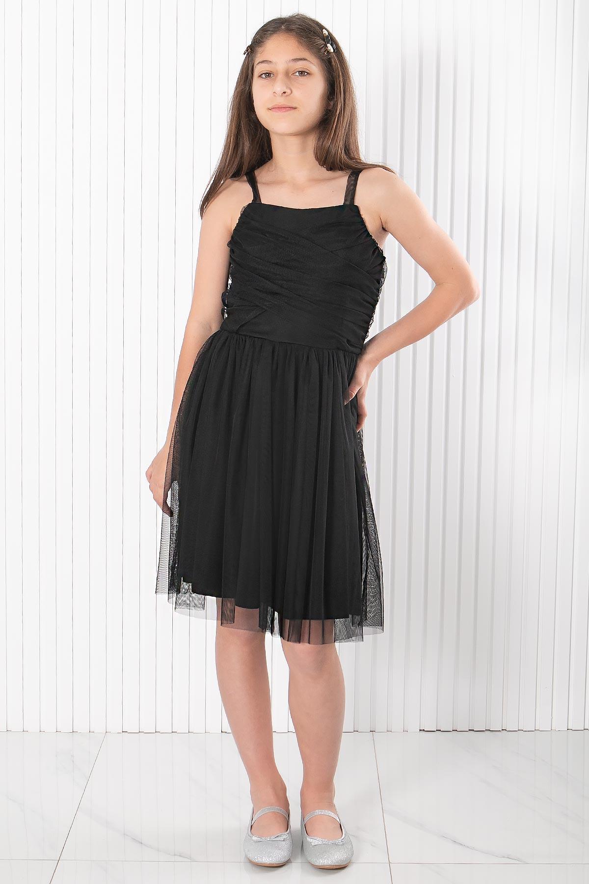 Kleiderbügel Tüll Abendkleid Schwarz MDV932