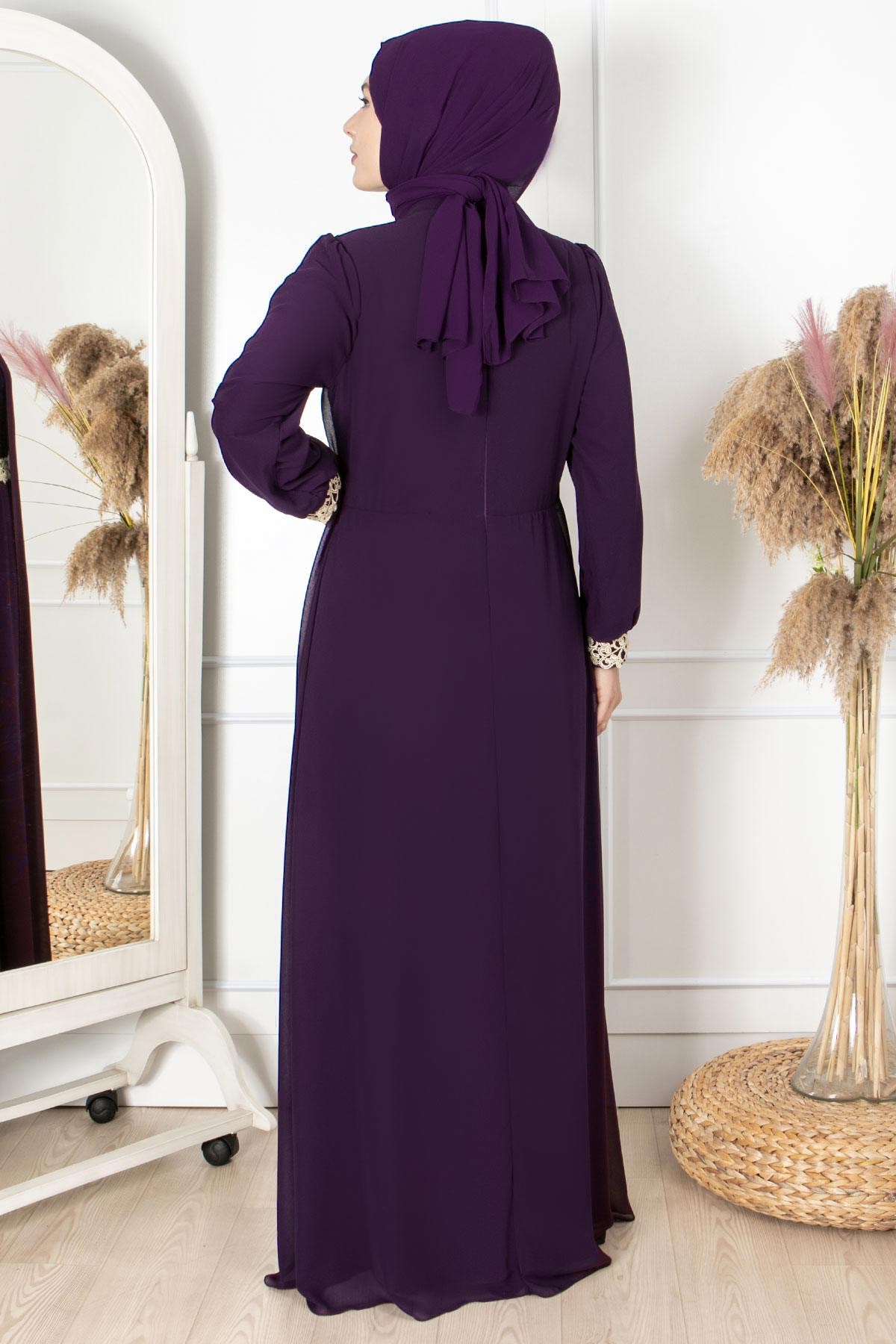 Sevgi Abiye Elbise Mor FHM411 | Bahyezen