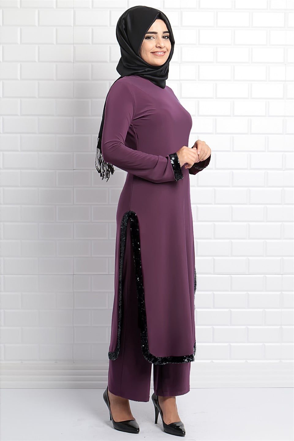 Güz Tunik Pantolon Abiye Takım Lila FHM374FHM374-LİLAKategorisiz