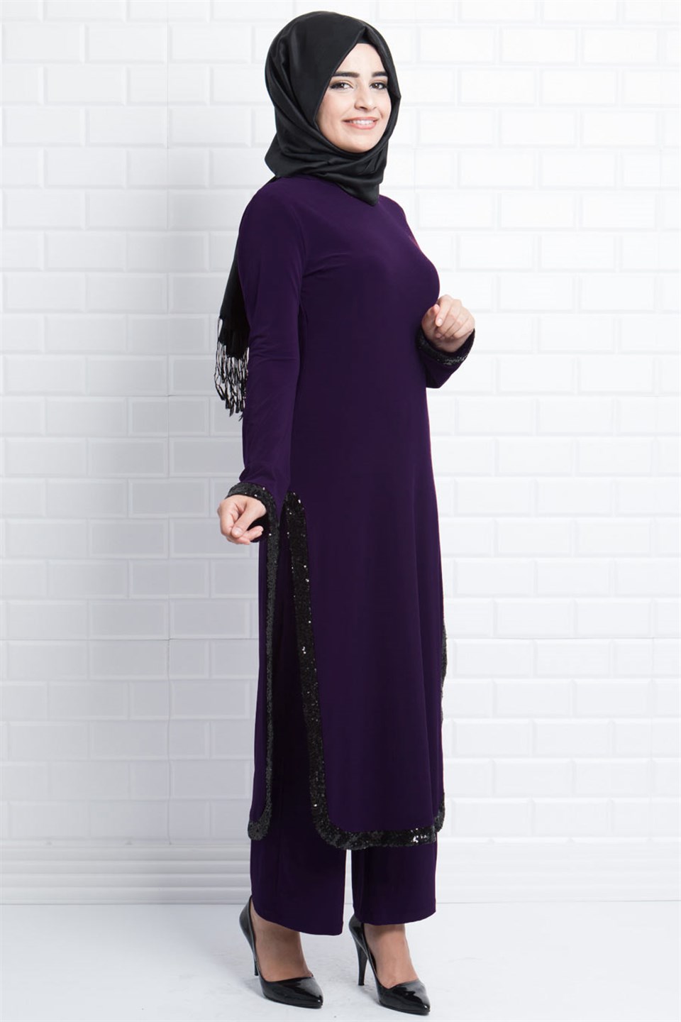Güz Tunik Pantolon Abiye Takım Mor FHM374FHM374-MORKategorisiz