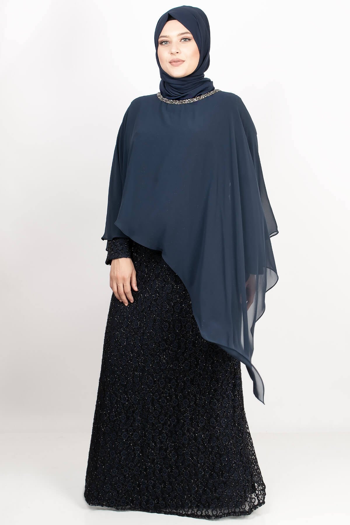 PELERİNLİ ABİYEMDA2127-LACİVERTMDA