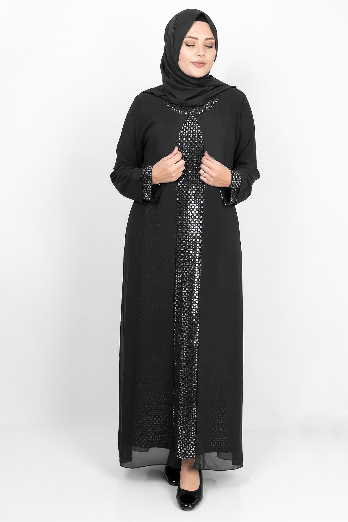 PAYET DETAYLI ABİYEMDA2143-SİYAHMDA