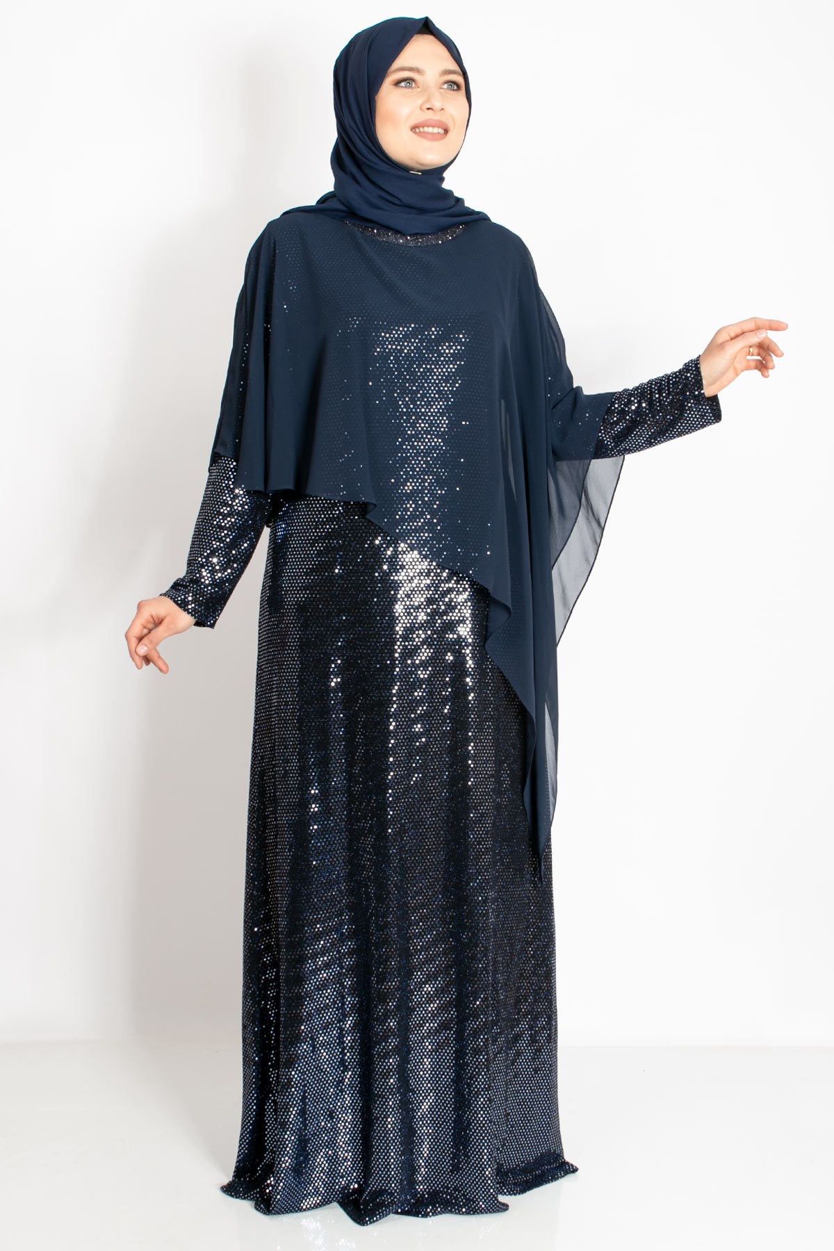 Pelerin Detay Abiye Lacivert MDA2151MDA2151-LACİVERTMDA