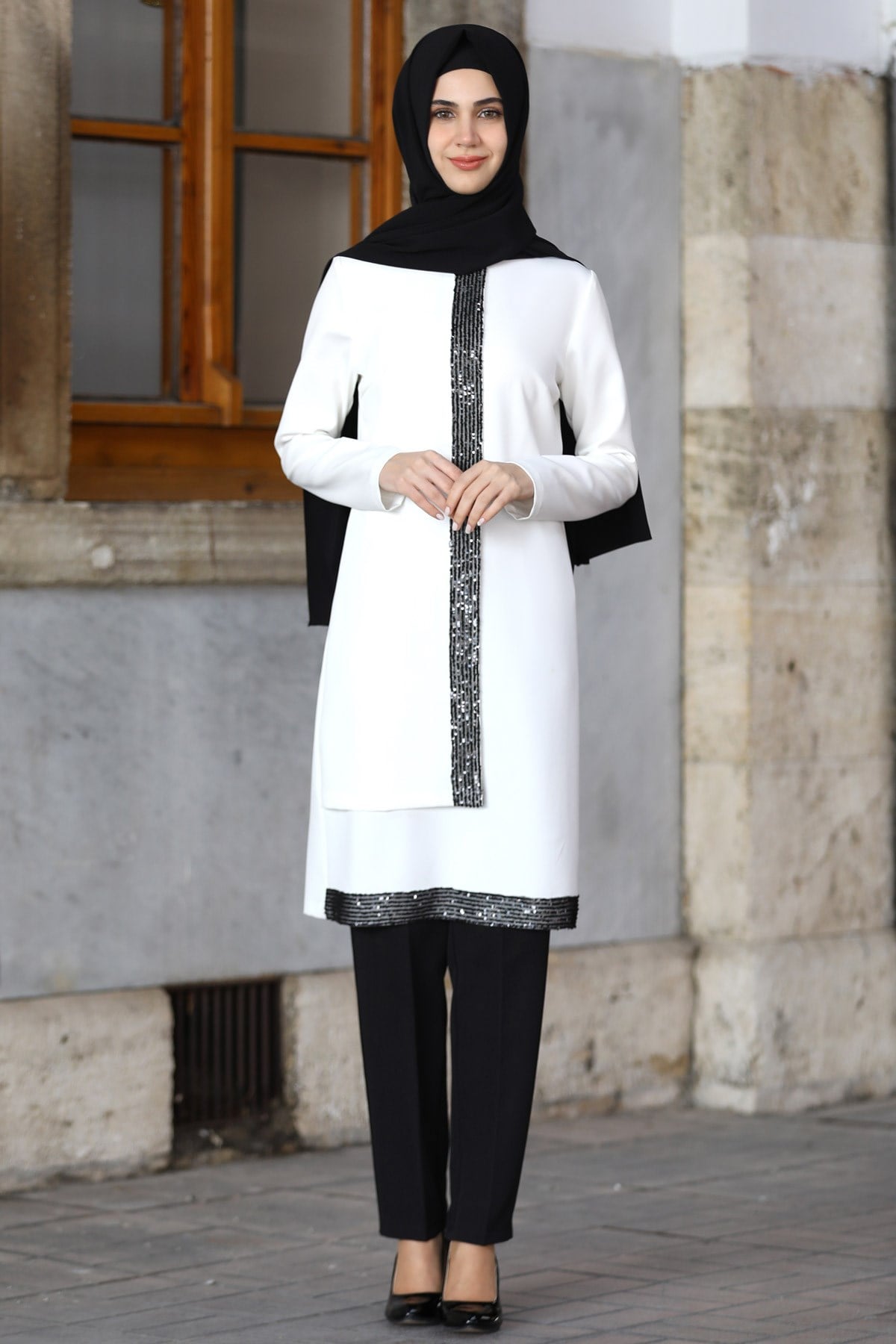 PUL PAYET İŞLEMELİ İKİLİ TAKIMMSA01-EKRUMSA