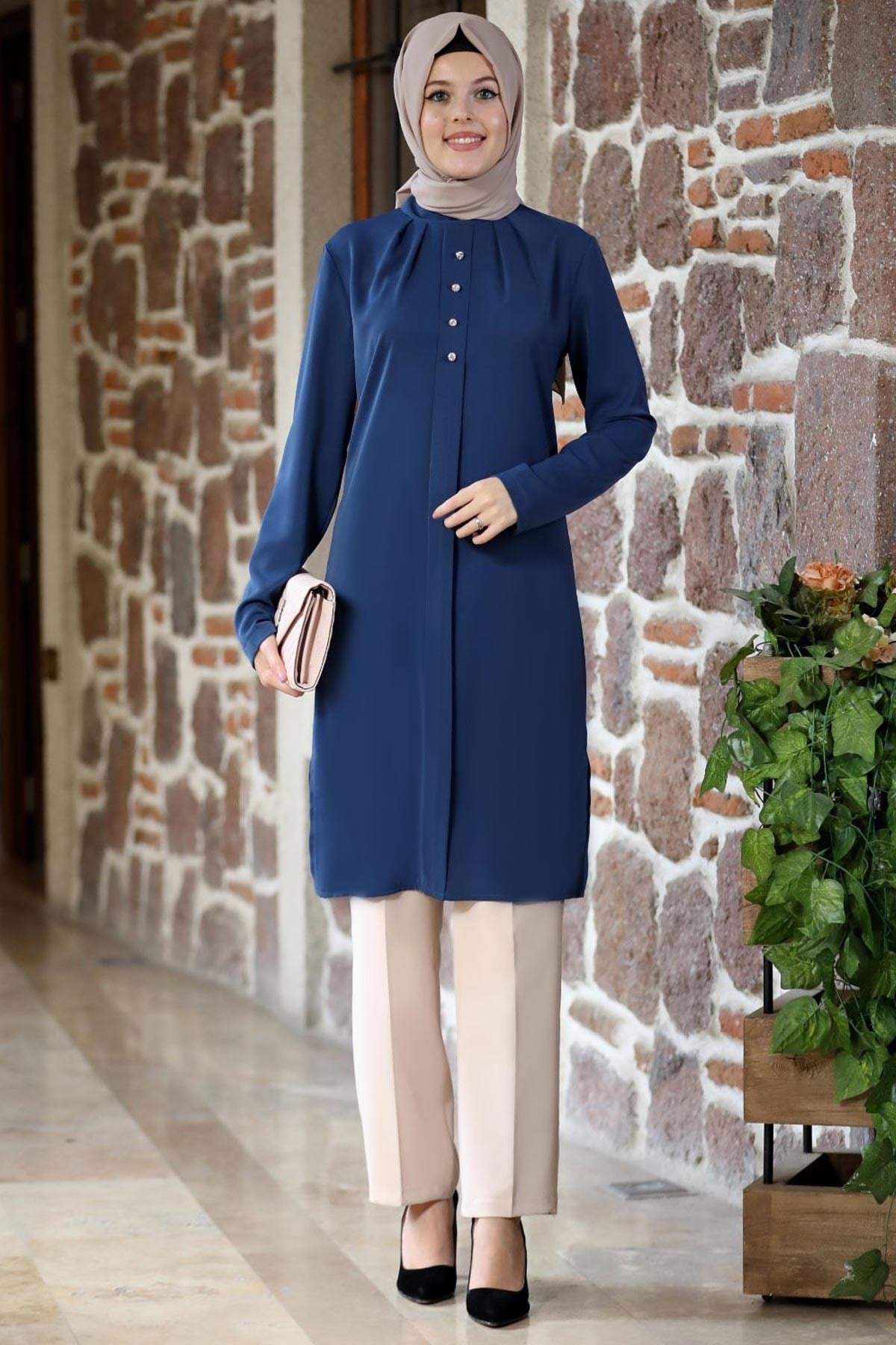 Rabia Tunik İndigo NDY13NDY13-İNDİGONidya Moda