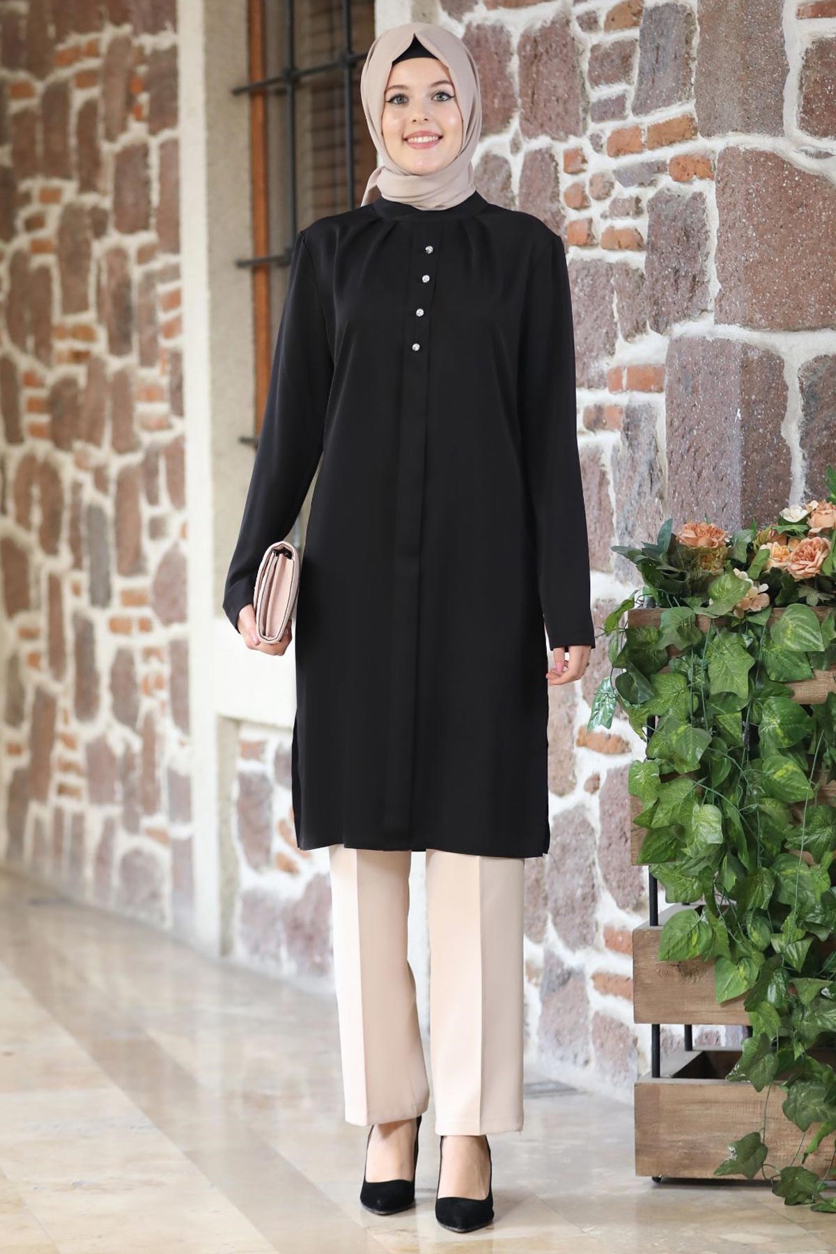 Rabia Tunik Siyah NDY13NDY13-SİYAHNidya Moda