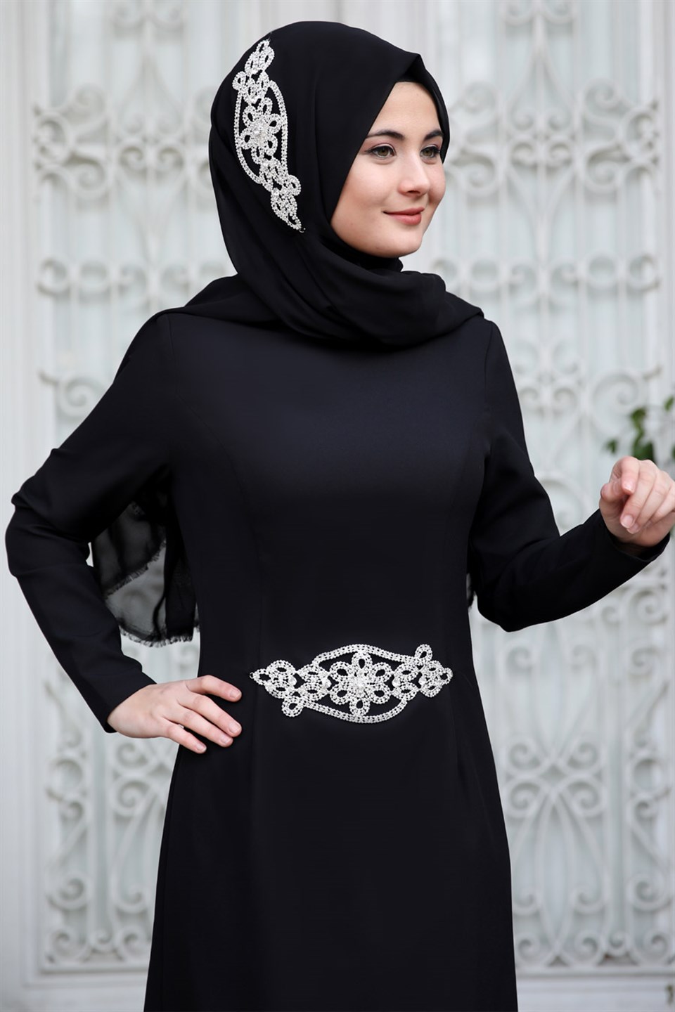 Mihrimah Abiye Elbise - Siyah - SMY24 | Bahyezen