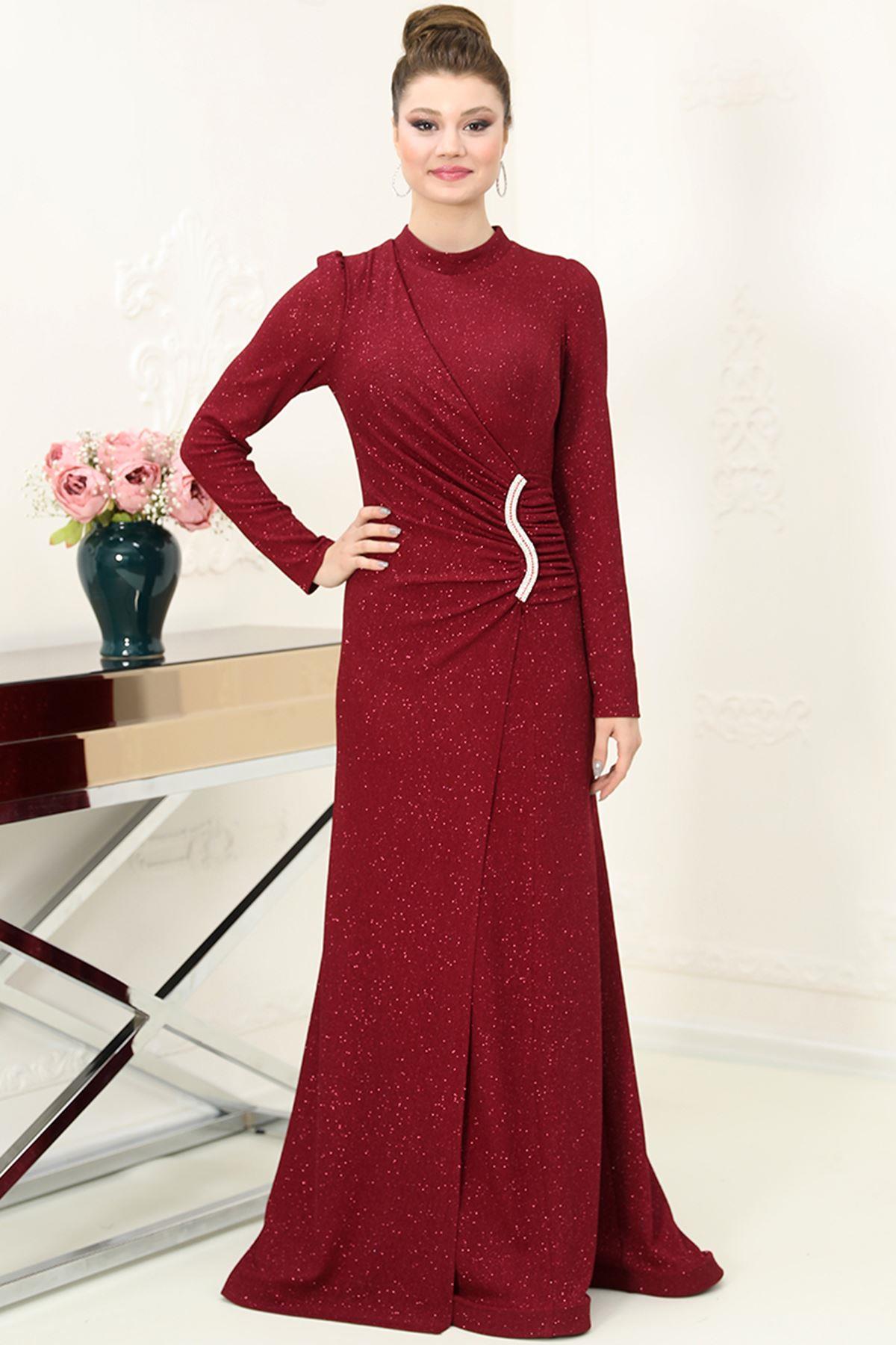 Robe bordeau soirée hotsell