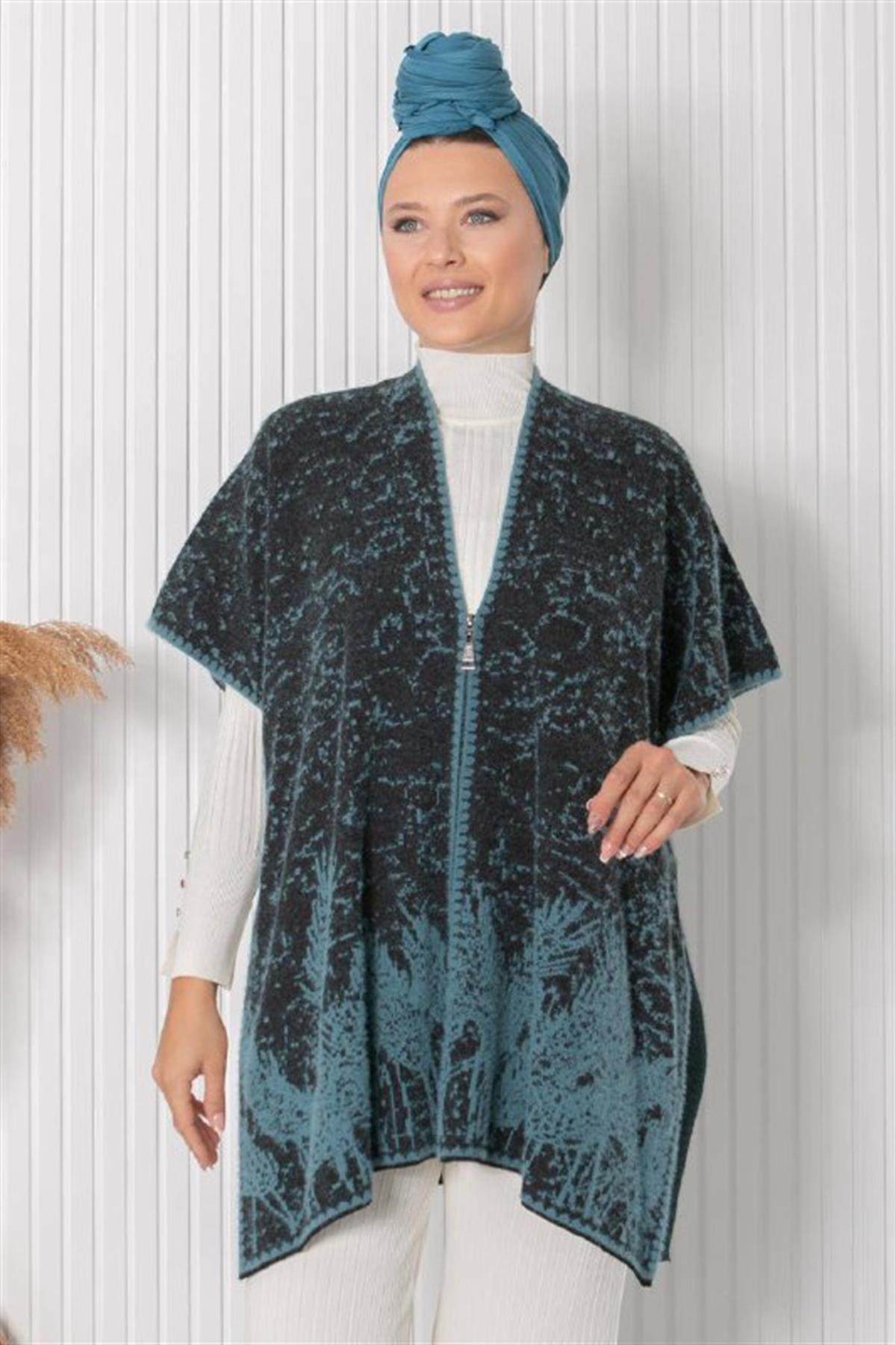 DESENLİ TRİKO YELEKT018-MAVİFahima Elite
