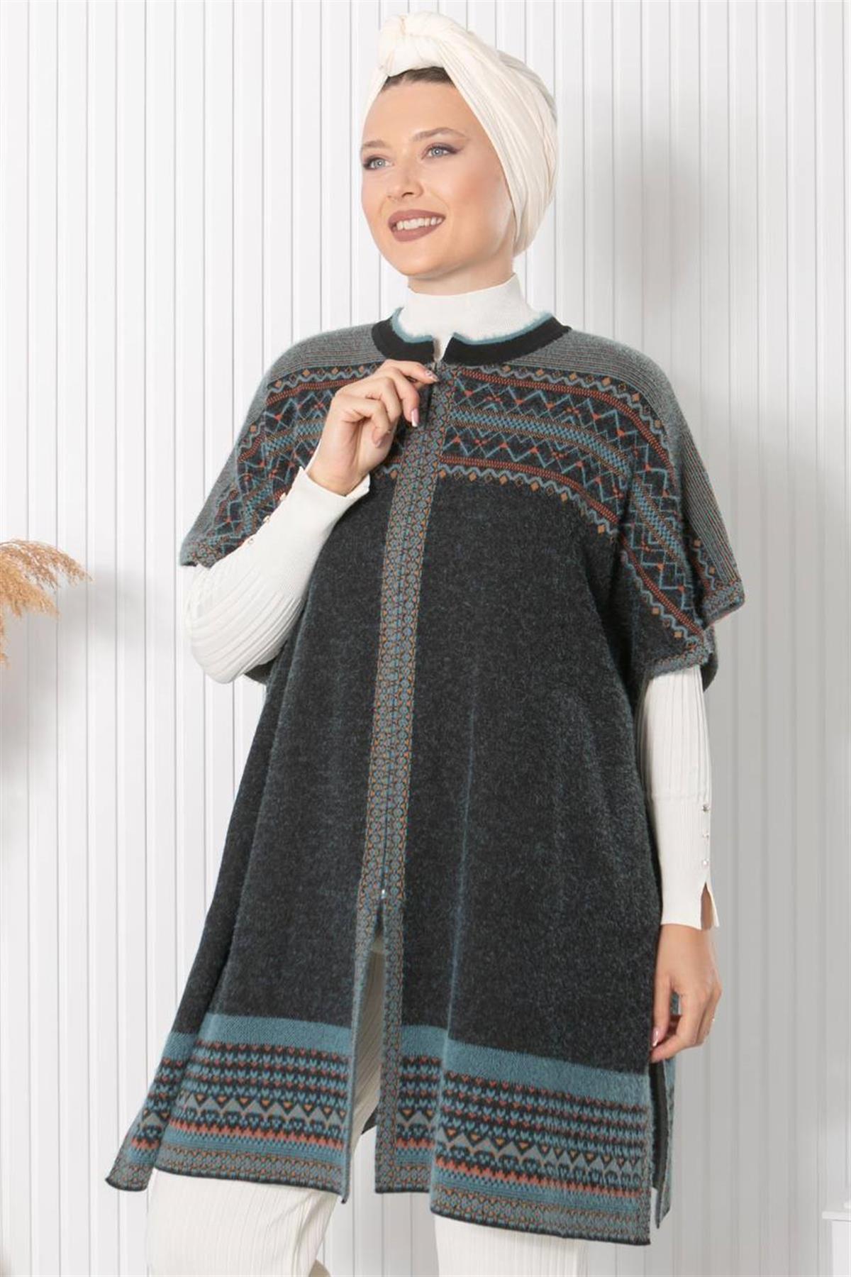 DESENLİ TRİKO YELEKT19-MAVİFahima Elite