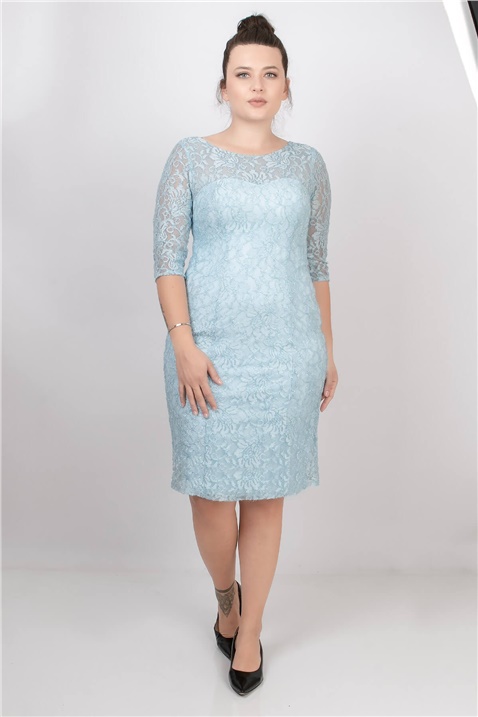 Lace Evening Dress Bleu MDA2139MDA2139-MAVİMDA