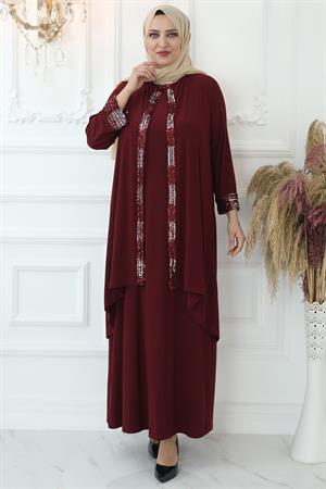 Robes de Soirée Scintillantes Bordeaux  AMH822AMH822-BORDOAmine Hüma