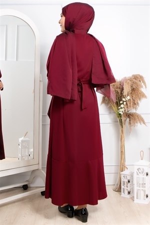 Kleid mit Rüschendetail  Pflaume FHM802FHM802-MÜRDÜMFahima