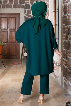 Pearl Detailed Suit Emerald FHM810FHM810-ZÜMRÜTFahima