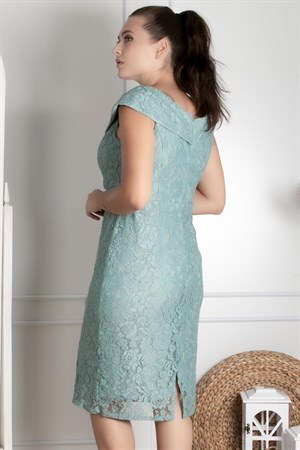 Lace Detailed Evening Dress Mint MDA4141MDA4141-MİNTMDA