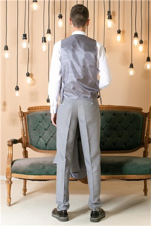 Pantalon - Gilet - Veste - 3 Piece Suit - Doublure - Gris - MDV100MDV100-GRİModaviki