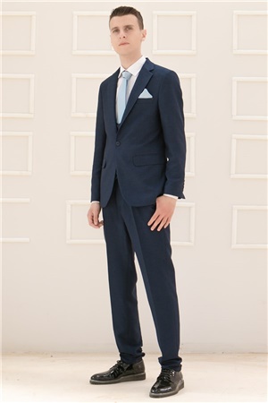 Pantalon - Gilet - Veste - 3 Piece Suit - Doublure - Bleu Marine Clair - MDV100MDV100-LACİVERTModaviki