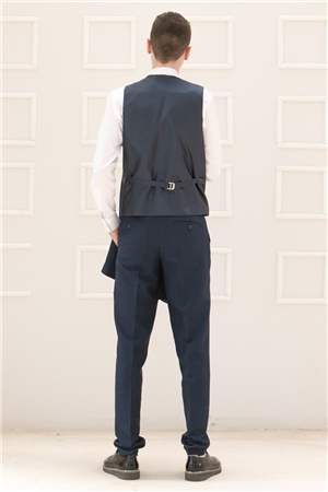 Pantalon - Gilet - Veste - 3 Piece Suit - Doublure - Bleu Marine Clair - MDV100MDV100-LACİVERTModaviki