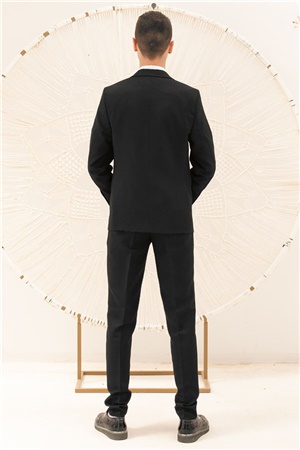Pantalon - Gilet - Veste - 3 Piece Suit - Doublure - Noir - MDV100MDV100-SİYAHModaviki