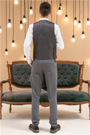 Pants - Vest - Jacket - 3 Piece Suit - Lined - Anthracite -  MDV101MDV101-ANTRASİTModaviki