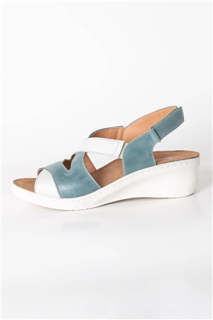 Genuine Leather Anatomic Sandals Blue ZND1365802ZND1365802-MAVİSoftMode
