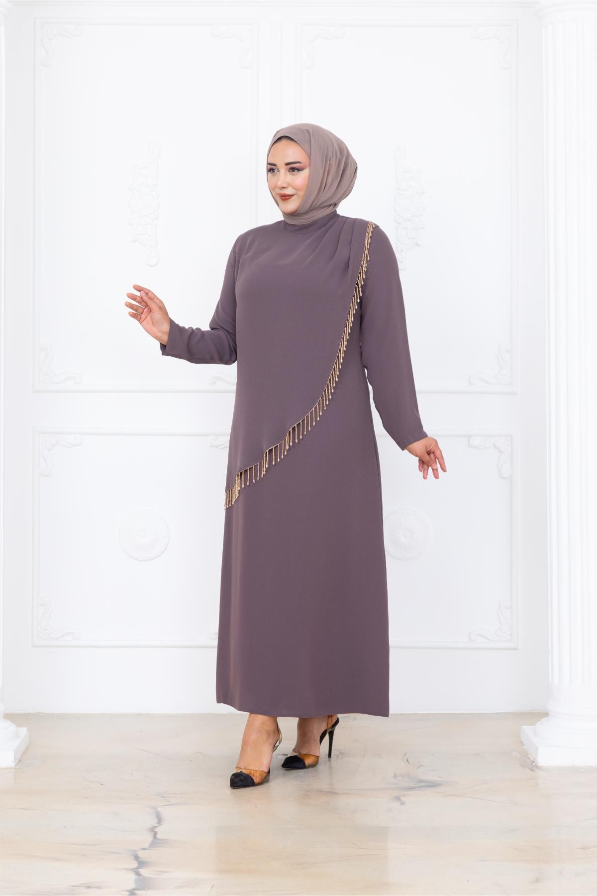 Melek Tesettür Abiye AMH1084AMH1084-LİLAAmine Hüma