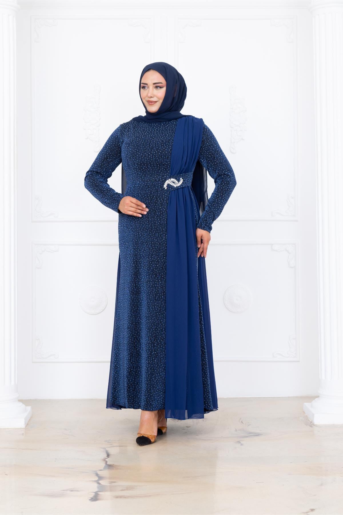 Nil Tesettür AbiyeAMH1096-SAKSAmine Hüma